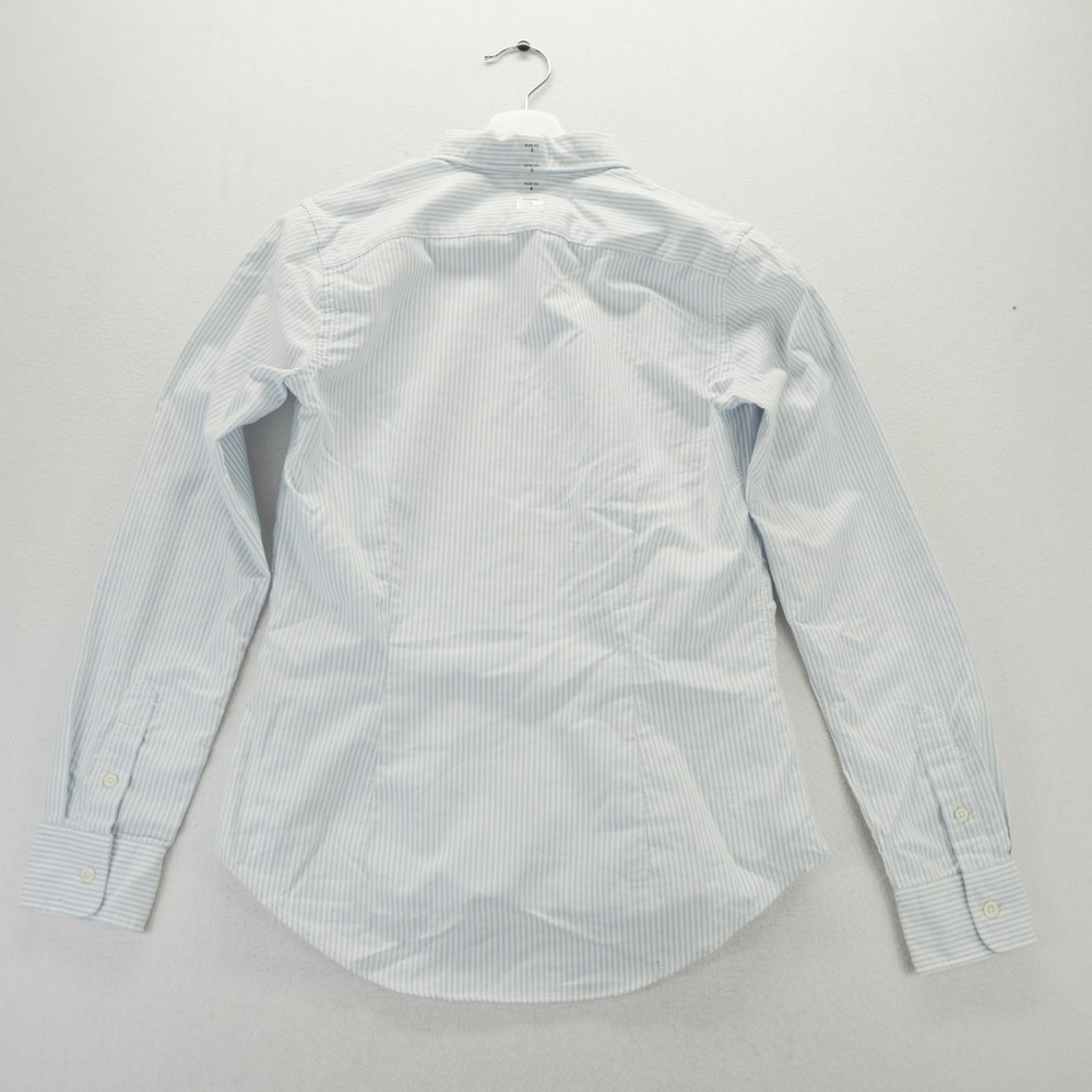 Ralph Lauren Slim Fit Button Down Shirt Blue White Stripe Cotton Size 6 NEW - Picture 9 of 10